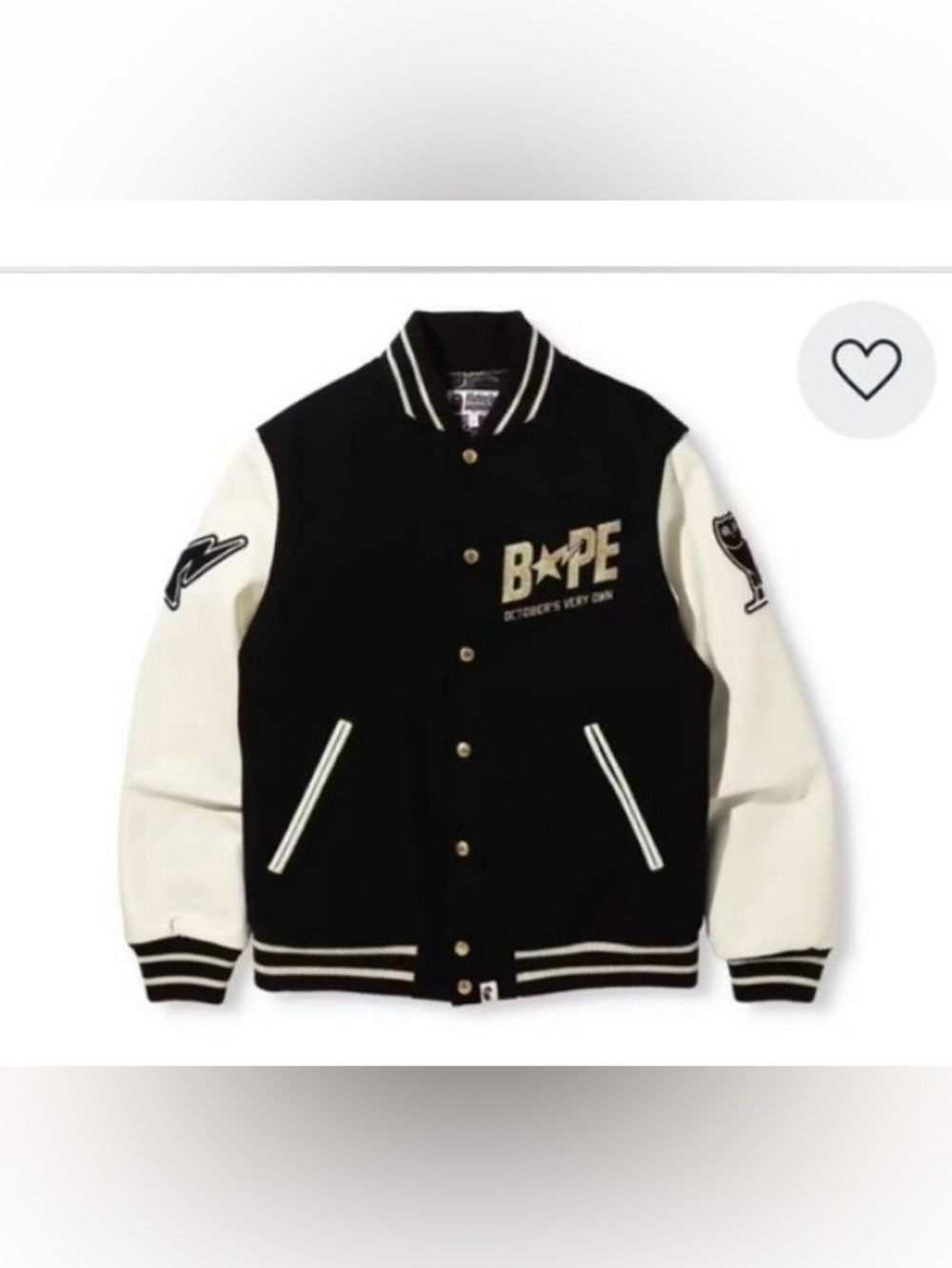 BAPE x OVO Varsity Jacket a bathing ape x October’s Very Own RARE Limited Collab